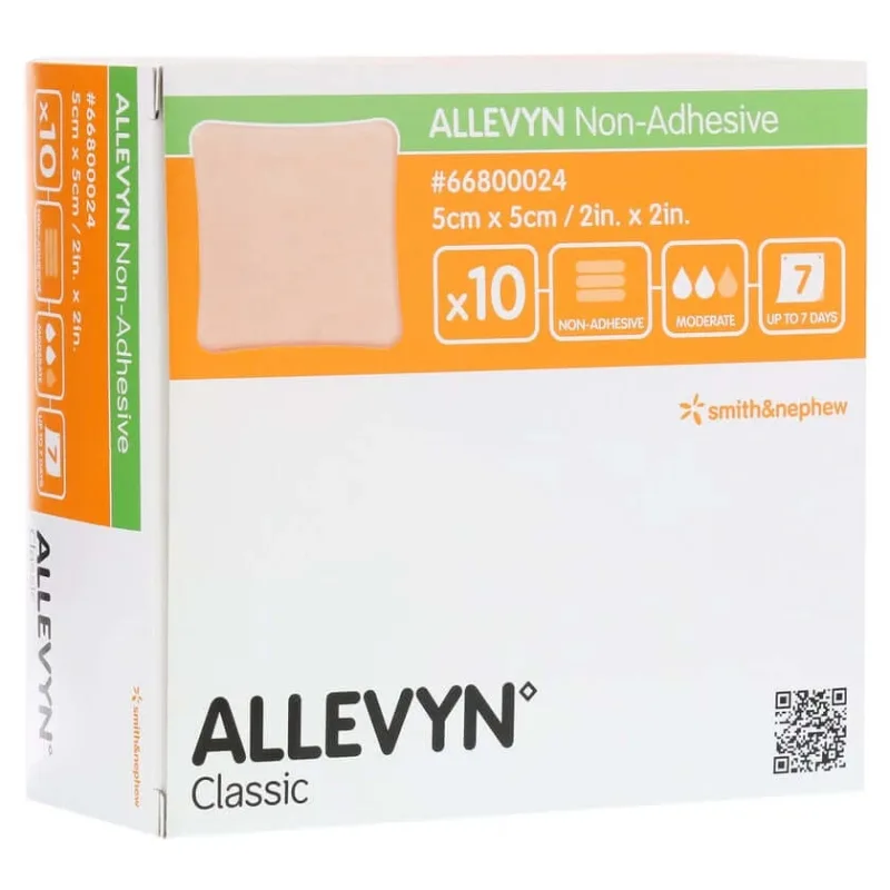 Allevyn non-adeziv, pansament pentru plăgi 5x5 cm, 10 bucăți — preț și oferte