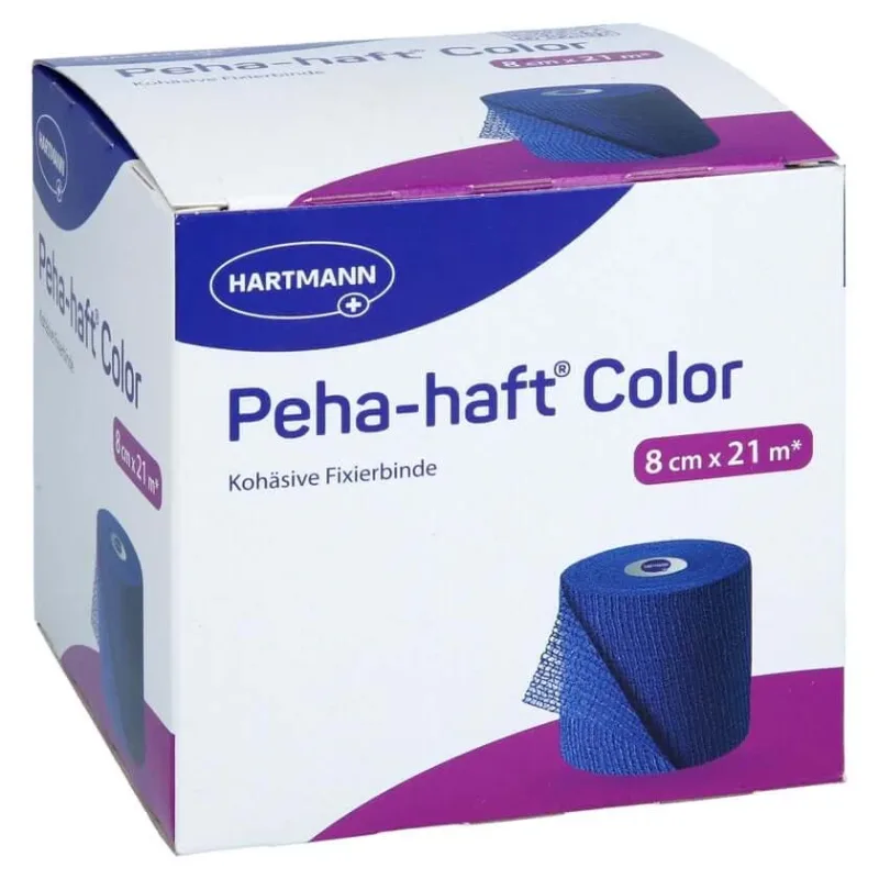Bandă de fixare colorată Peha, fără latex, 8 cm x 21 m, albastră, 1 buc. — preț și oferte