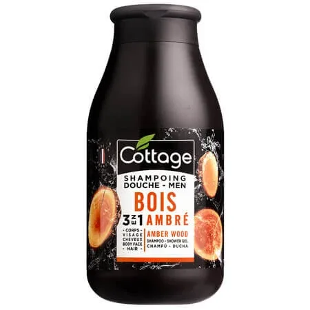 Sampon & gel de dus pentru barbati, Amber Wood, 250 ml, Cottage — preț și oferte