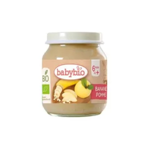 Piure Bio de mere si banane, 4 luni+, 130, BabyBio