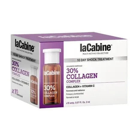 Fiole cu colagen si vitamina C pentru fermitate Advanced 30% Collagen Complex, 10 x 2 ml, La Cabine — preț și oferte