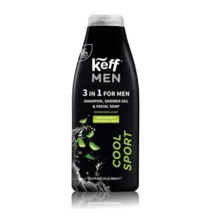 Gel de dus, sampon si curatare fata 3 in 1 Cool Sport, 500 ml, Keff Men