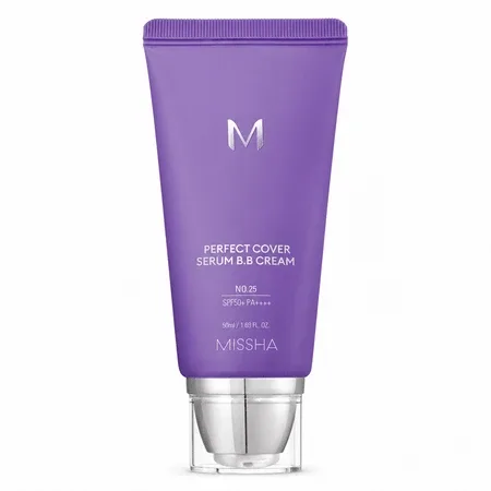 Serum BB Baza de Machiaj cu SPF 50+ Perfect Cover, Nuanta 25, Bej Cald, 50 ml, Missha — preț și oferte