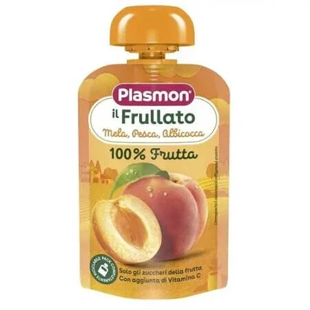 Piure de mar, piersica si caisa, 6 luni+, 100 g, Plasmon — preț și oferte