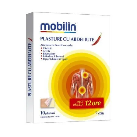 Plasture cu ardei iute, 10 buc, Mobilin — preț și oferte