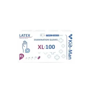 Manusi din latex, XL, Alb, 100 bucati, Kid-Man