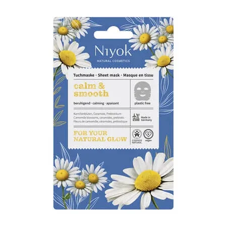 Masca de fata tip servetel, Calm & Smooth, 10 ml, Niyok — preț și oferte