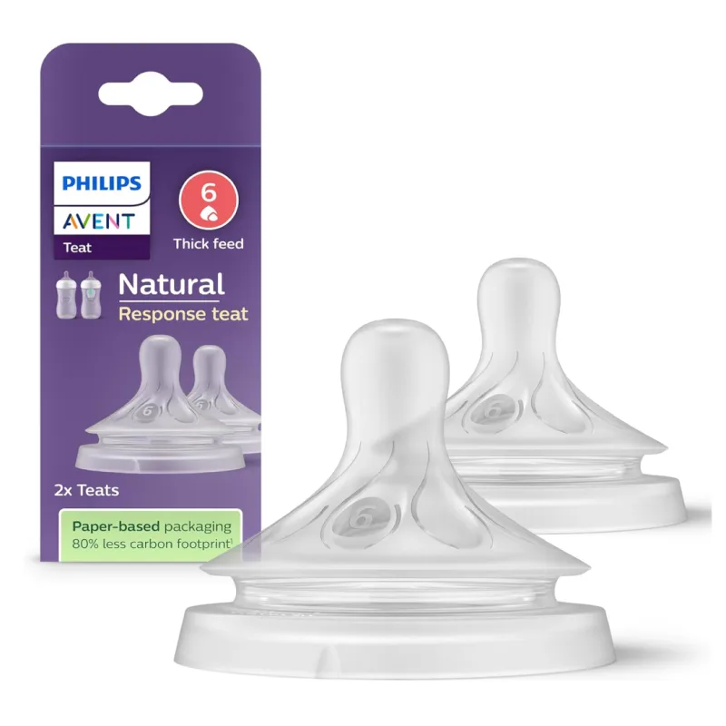 Tetina cu debit pentru hrana consistenta Natural Response, 6 luni+, 2 bucati, Philips Avent — preț și oferte