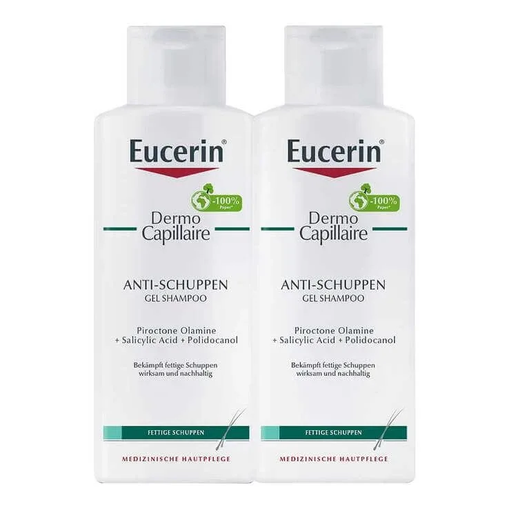 Șampon gel anti-mătreață Eucerin Dermocapillaire, 2 x 250 ml șampon — preț și oferte