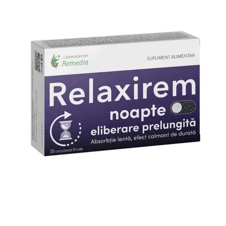 Relaxirem noapte eliberare prelungita, 30 comprimate filmate — preț și oferte