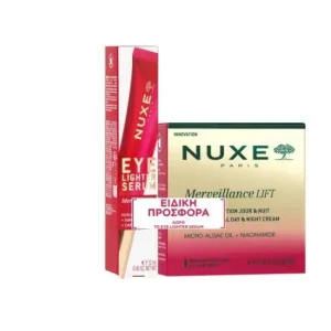 Ofertă promoțională NUXE: Cremă de zi și de noapte Merveillance Lift Exceptional, 75 ml, și ser pentru ochi Eye Light, 12 ml