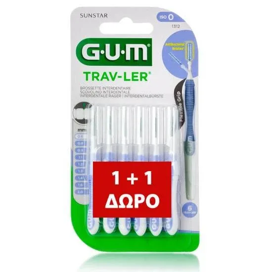 GUM 1312 Trav-Ler Periuțe interdentare 0,6 mm x 6 1 + 1 ( -50% la a doua bucată ) — preț și oferte