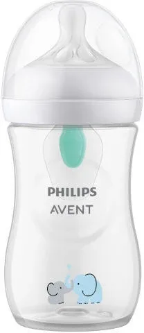 Avent | Natural Response Biberon din plastic 3-6 luni, debit 3, cu sistem de aerisire Airfree | 260 ml