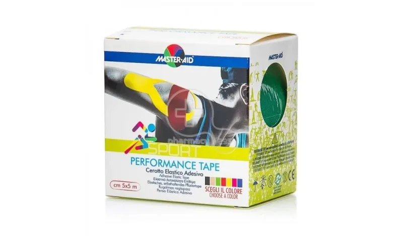 Master Aid | Bandă Kinesio Sport Performance | Bandă elastică autoadezivă verde, 5x5 cm — preț și oferte