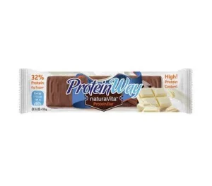 Protein Way Bar | Aromă de ciocolată albă | Baton proteic cu aromă de ciocolată albă și glazură de cacao | Fără zahăr | 50 g