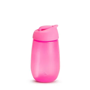 Munchkin | Pahar cu pai simplu și ușor de curățat (12 luni+) Roz 10 oz 296 ml | 1 buc.