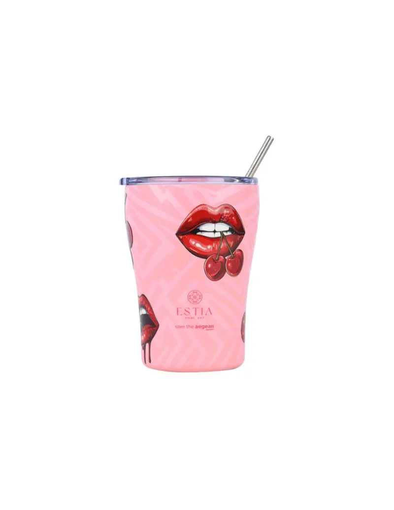 Estia | Cani de cafea Theramos „Save The Aegean Blush Pop” | 350 ml — preț și oferte