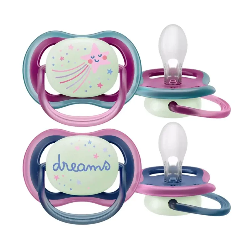Avent  |  Ultra Air Nighttime  |  Sucet ortodontic din silicon  | 6-18 luni | 2 buc. — preț și oferte