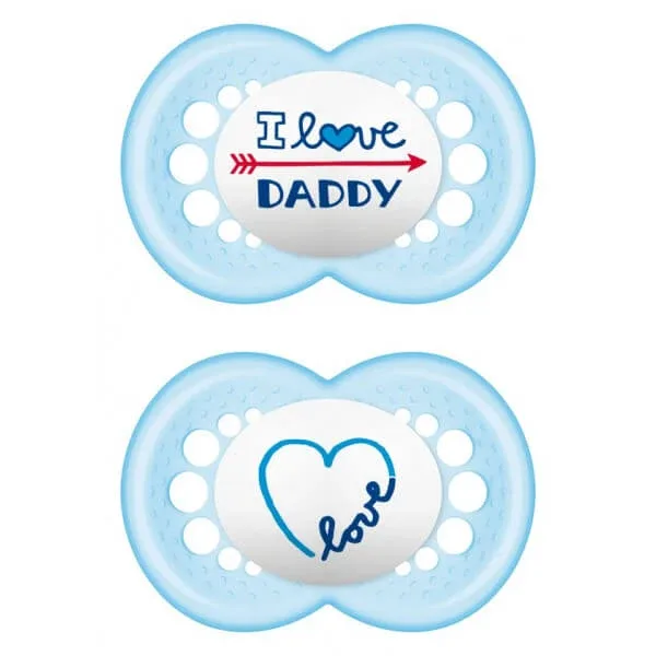 Mam | I Love Daddy 170S | Suzetă din silicon pentru copii de peste 6 luni | Albastru deschis | 2 buc. — preț și oferte