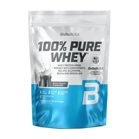 Shake proteic 100% Pure Whey, Black Biscuit, 400 g, BioTechUSA — preț și oferte