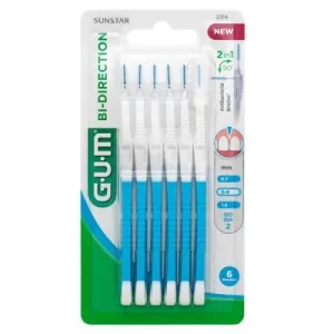 Periuțe interdentare GUM Bi-Direction cu mâner, 0,9 mm, 6 buc.