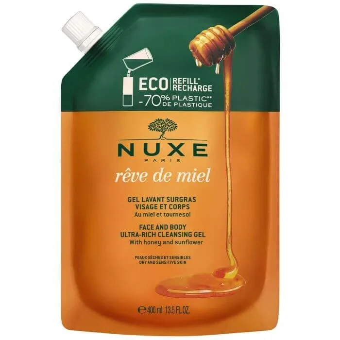 NUXE Reve De Miel Gel bogat de curățare pentru corp și față, pentru tenuri uscate și sensibile, rezerve de 400 ml — preț și oferte