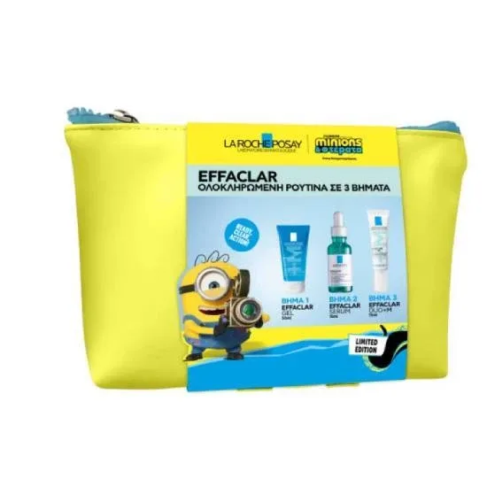 LA ROCHE POSAY Promo Effaclar Gel de curățare, 50 ml, Effaclar Serum, ser împotriva imperfecțiunilor persistente, 15 ml & Effaclar Duo+M, cremă corectoare împotriva imperfecțiunilor, 15 ml & Cadou: trusă de toaletă Minions, 1 buc., 1 set — preț și oferte
