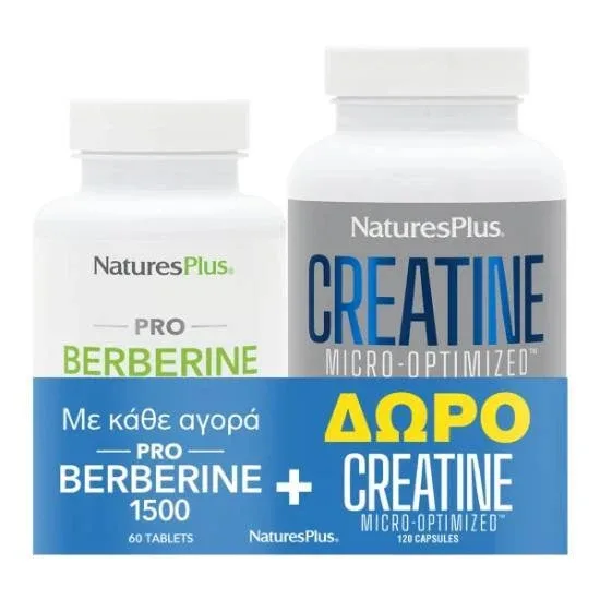 NATURES PLUS Pro Berberine 1500 mg, 60 comprimate și cadou Creatine Micro-Optimized, 120 capsule — preț și oferte