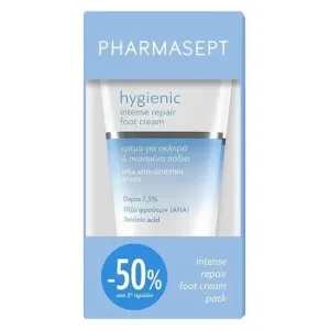PHARMASEPT Cremă intensivă de reparare pentru picioare – Ofertă promoțională (-50% la al doilea produs) Cremă intensivă de reparare pentru picioare Hygienic, pentru bătături și crăpături, 2x75 ml, 1 set