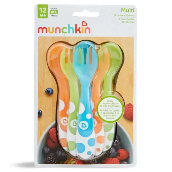 Munchkin | Seturi de furculițe și linguri 12+ | Seturi de furculițe și linguri pentru copii de la 12 luni | 6 bucăți — preț și oferte