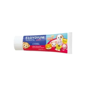 Elgydium | Kids Emoji Toothpaste Gel | Pastă de dinți pentru copii cu aromă de căpșuni | 50 ml