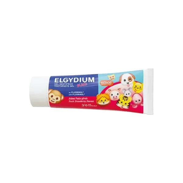 Elgydium | Kids Emoji Toothpaste Gel | Pastă de dinți pentru copii cu aromă de căpșuni | 50 ml — preț și oferte