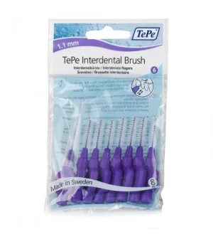 Tepe | Periuță interdentară 1,1 mm | Periuță interdentară mov | 8 buc.