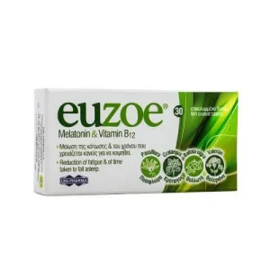 UNI-PHARMA Euzoe Melatonină și vitamina B12, 30 de comprimate – Suplimente alimentare care contribuie la reducerea oboselii
