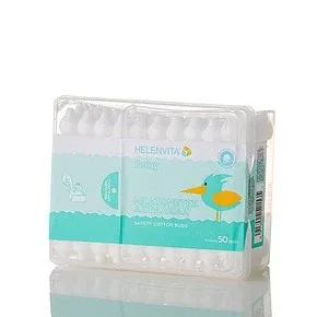 Helenvita | Bețișoare de bumbac pentru bebeluși | Bețișoare de bumbac de siguranță | 50 buc. — preț și oferte