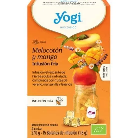 YOGI TEA Cold Brew Ceai organic cu piersică și mango, 15 x 1,8 g — preț și oferte
