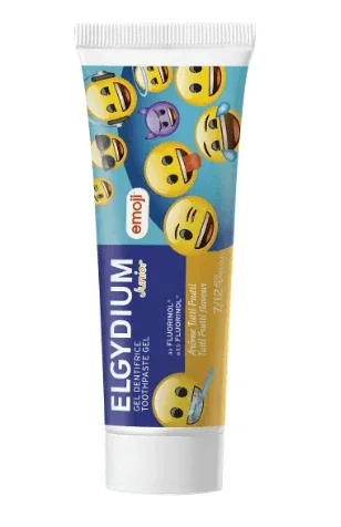 Elgydium | Pastă de dinți Junior Emoji Tutti-Fruti pentru copii cu vârsta cuprinsă între 7 și 12 ani | 50 ml — preț și oferte