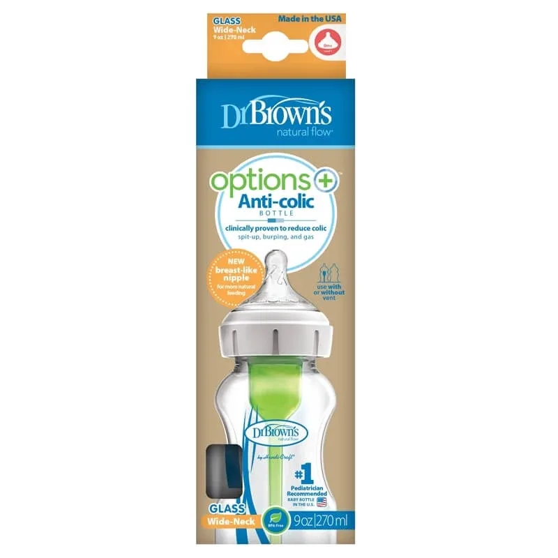 Dr. Brown's | Biberon din sticlă cu gât larg | 270 ml | 1 buc. — preț și oferte