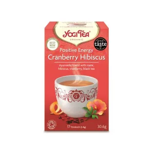 Yogi Tea | Positive Energy Cranberry Hibiscus | Ceai negru organic | 17 pliculețe