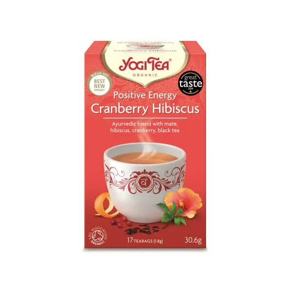Yogi Tea | Positive Energy Cranberry Hibiscus | Ceai negru organic | 17 pliculețe — preț și oferte