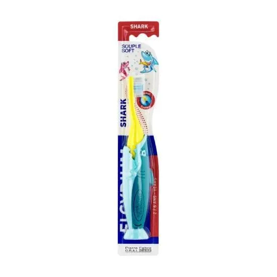 ELGYDIUM Kids Shark – Periuță de dinți moale pentru copii cu vârsta cuprinsă între 2 și 6 ani — preț și oferte