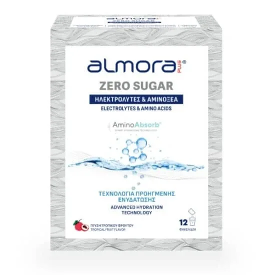 ALMORA Zero Sugar Amino Absorb – Electroliți cu aminoacizi pentru o hidratare avansată fără zahăr, 12 pliculețe — preț și oferte