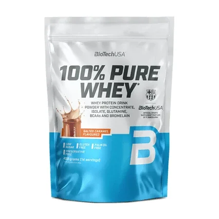 Shake proteic 100% Pure Whey, Salted Caramel, 400 g, BioTechUSA — preț și oferte