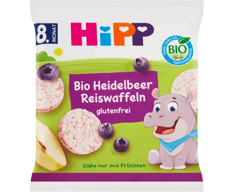 Hipp | Biscuiți din orez pentru copii cu aromă de afine, începând cu luna a 8-a | 35 g — preț și oferte
