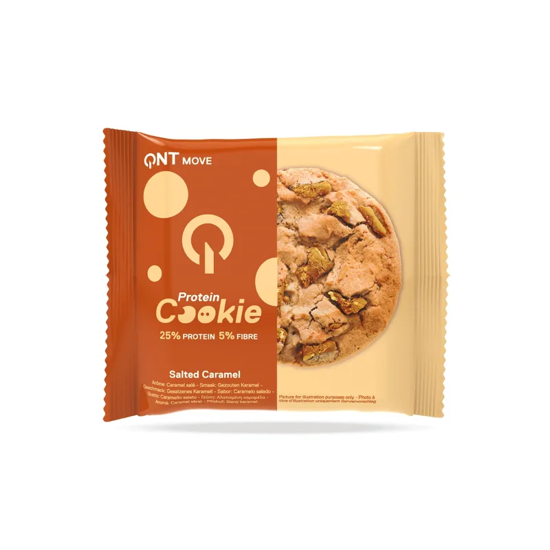 QNT | Biscuiți proteici cu bucăți de caramel sărat | 60 g — preț și oferte