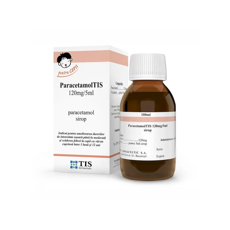 Tis Paracetamol sirop pentru copii 120 mg/5ml | 100 ml TIS FARMACEUTIC — preț și oferte