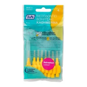Tepe | Periuță interdentară 0,7 mm | Periuță interdentară galbenă | 8 buc.