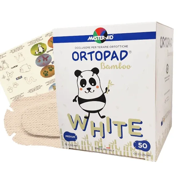 Master Aid | Ortopad Medium – Plasturi oftalmici autoadezivi pentru copii, destinați tratării strabismului, albi (7,6 x 5,4 cm) | 50 de bucăți — preț și oferte
