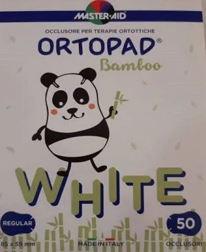 Ortopad White Regular | Plasturi oftalmici autoadezivi pentru copii, 8,5 x 5,9 cm | 50 buc.