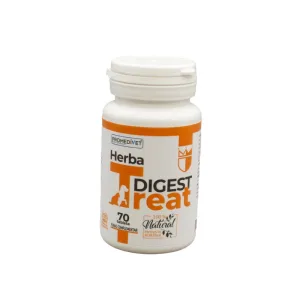 PROMEDIVET Herba-Treat Digest, XS-XL, supliment sistem digestiv câini și pisici, flacon, 70 comprimate